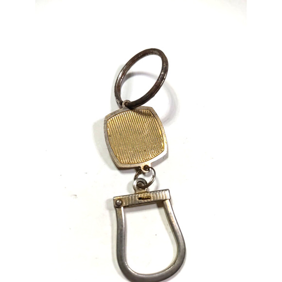 Vintage Keychain Monogram M Gold Silver Tone - Picture 4 of 5